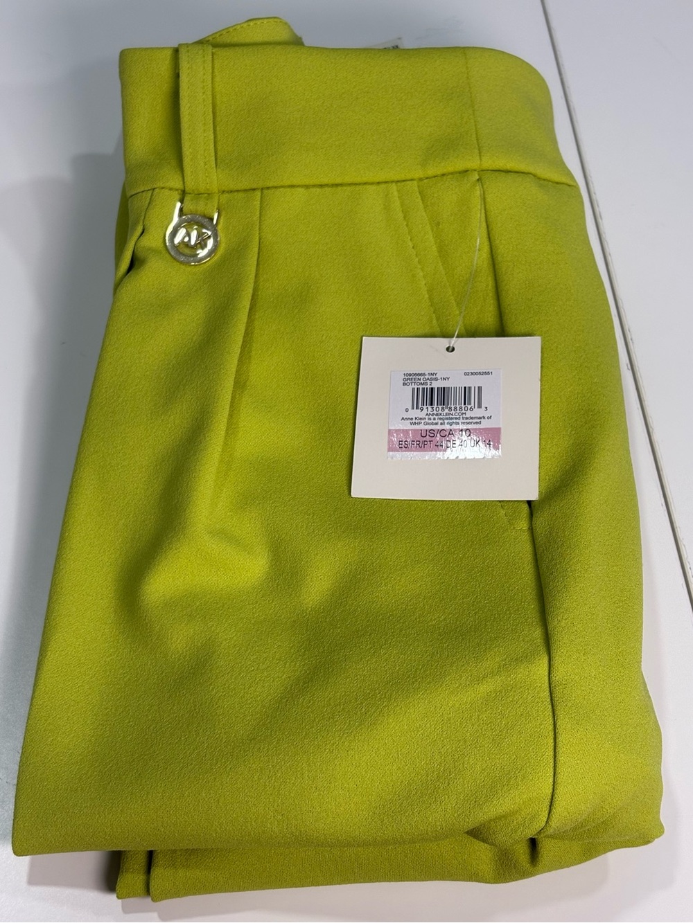 Anne Klein Chartreuse Cropped Wide-Leg Trousers - Picture 12 of 13